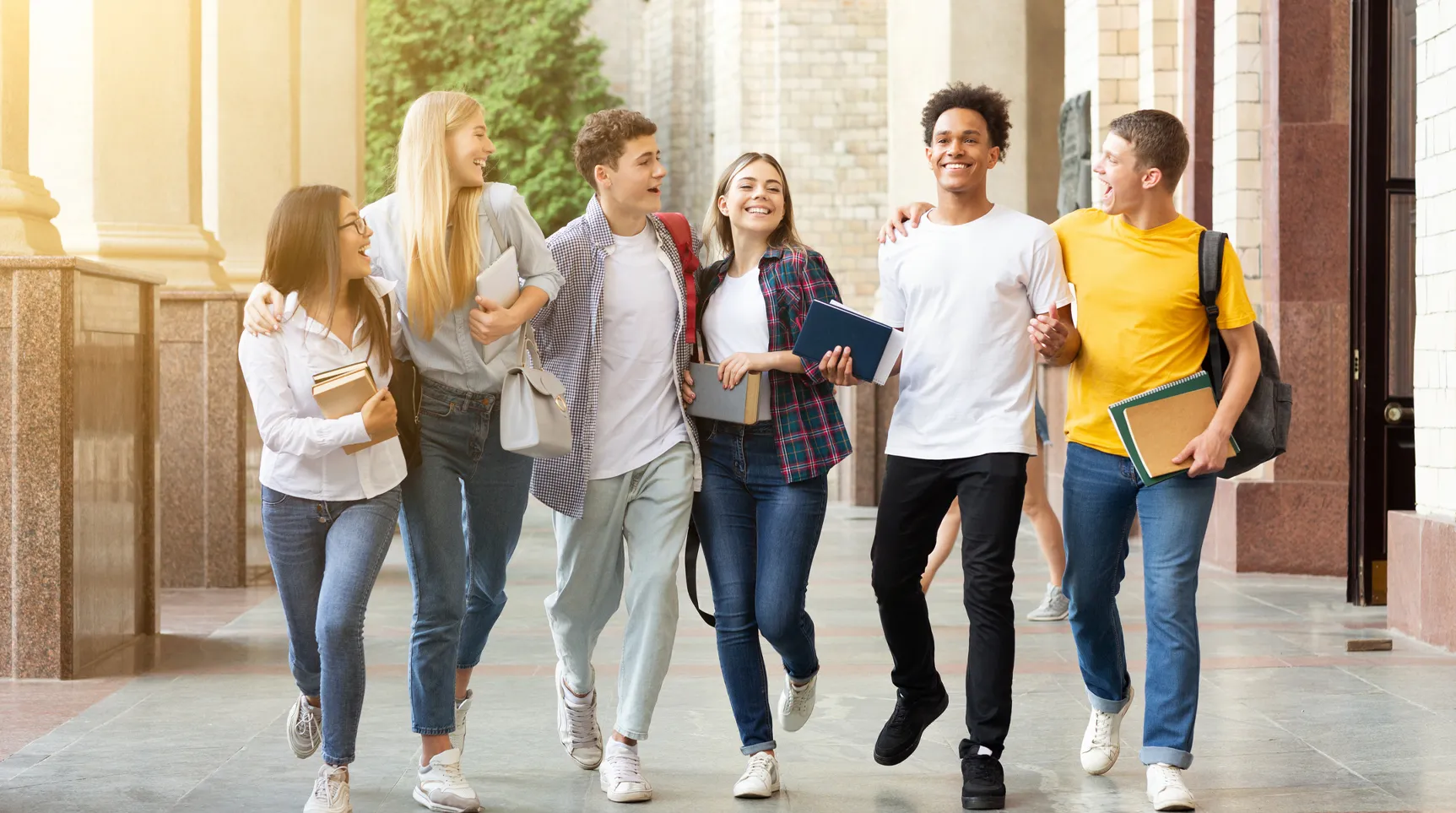 students at college after successful college admissions consulting